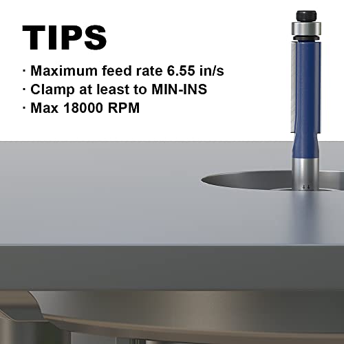 Image of Flush Trim Router Bits 1 /4 Inch Shank, 1 /4 Inch Cutting Diameter, 3 /4 Inch Cutting Height, Bottom Bearing Flush Straight Cut Trim Router Bit for Woodworking