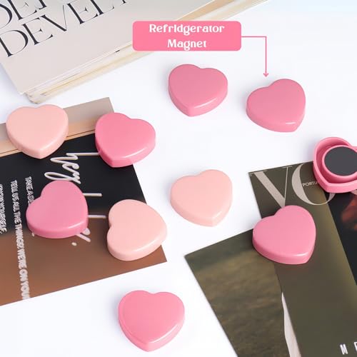 Imanes de corazón rosas 20 piezas para refrigerador miniatura 2