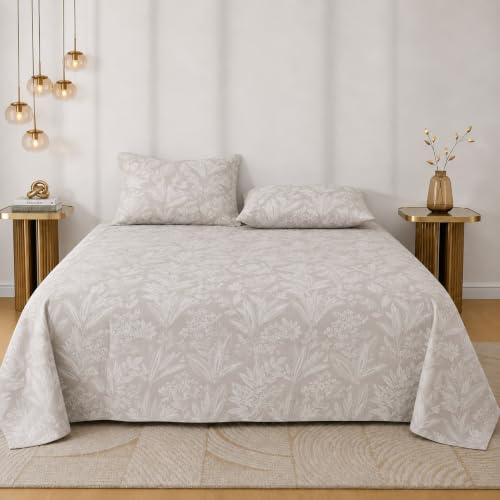 Image of RRC Double Bed Bedsheet with Pillow Cover, Floral Print Bed Sheet for Bedroom, 90 x 100 Inches Double Bedsheet, Comfortable Home Bedding, Pillow Cover Size 17 x 27 Inches