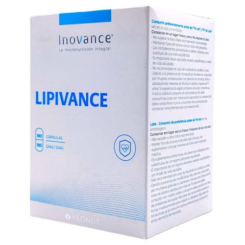 Inovance Lipivance 180 Cápsulas (Formato Ahorro 6 Meses) - Con Levadura Roja de Arroz, Coenzima Q10, Policosanoles y Antioxidantes - Control Natural del Colesterol - Alta Pureza