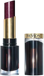 REVLON Super Lustrous Glass Shine Lipstick, Flawless Moisturizing Lip Color with Aloe, Hyaluronic Acid and Rose Quartz, Black Cherry (012), 0.15 oz