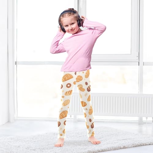 Cartoon Baguette Bread Girls Leggings Soft Stretch Workout Yoga Dance Pants for Kids Casual Tights4