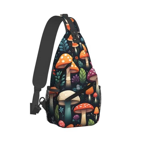 Mochila cruzada Colorful Sewant Mushroom unisex ligera miniatura 2
