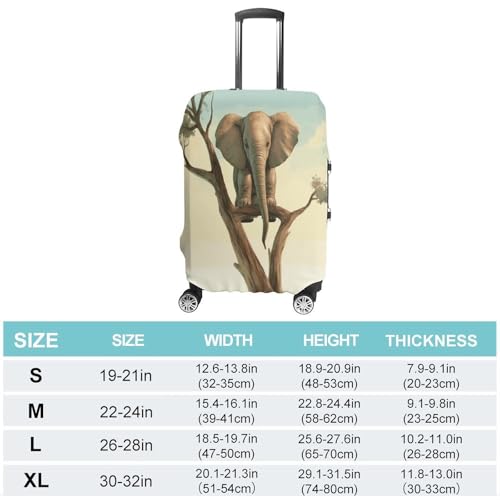 Travel Wheeled Suitcase Sleeve Dustproof Anti-scratch Little Elephant on Tree Luggage Case Protective Cover For 19-32 Inch Luggage2