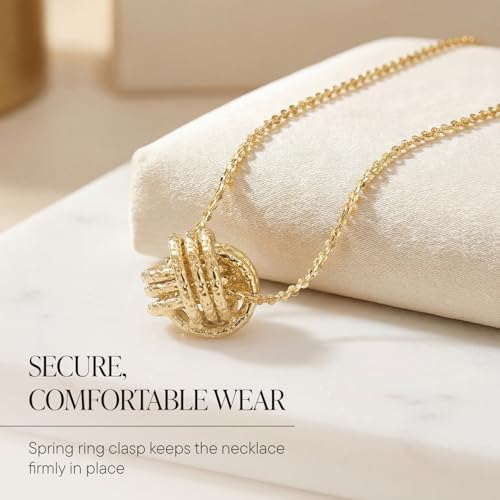 Image of Ross-Simons Italian 14kt Yellow Gold Textured Love Knot Necklace