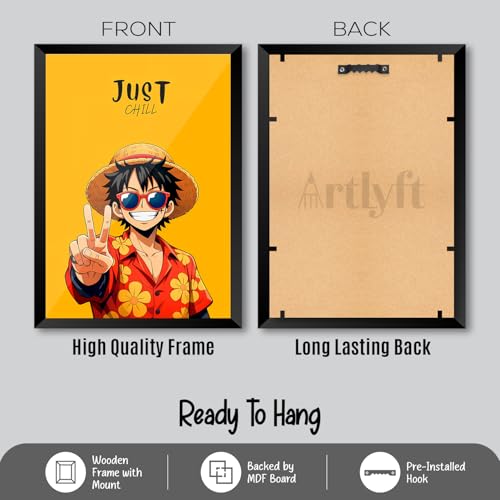 Image of ArtLyft Demon Slayer Anime Wall Frame A4 | Rengoku Quote Poster Frame | Motivational tanjiro - renguko Wall Art | Otaku Room Decor | Anim Lover Gift (Just Chill)
