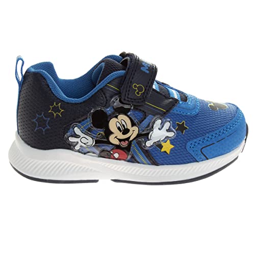 Josmo Boys Mickey Mouse Shoes - Light Up Sneakers - Kids Lightweight Tennis Breathable Character Athletic Running Shoes - Blue (10 Toddler) #TOP3