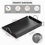 Onlyfire Universal BBQ Griddle with Handles for Charcoal/Gas Grills, Ceramic Coated Non-Stick Flat Top Griddle for Outdoor Cooking, 23" x 16"