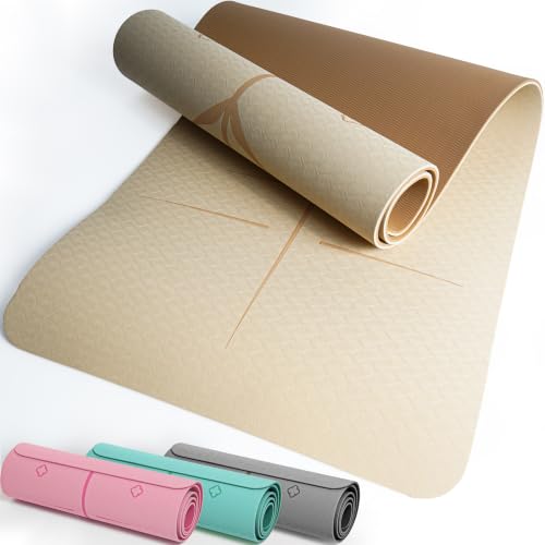 KIANA SPORTS Yoga Matte Rutschfeste Sportmatte in Deutschland entwickelt 2 Komfort-Dicken Formstabile Yogamatte & Gymnastikmatte Ideale Fitnessmatte für Yoga & Pilates zuhause oder im Studio