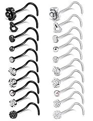 C:20Pcs Screw Shaped(Silver+Black)