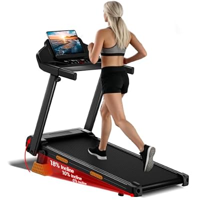 LONTEK 18% Incline Treadmills for Home with Handle Bar (Deep Black)