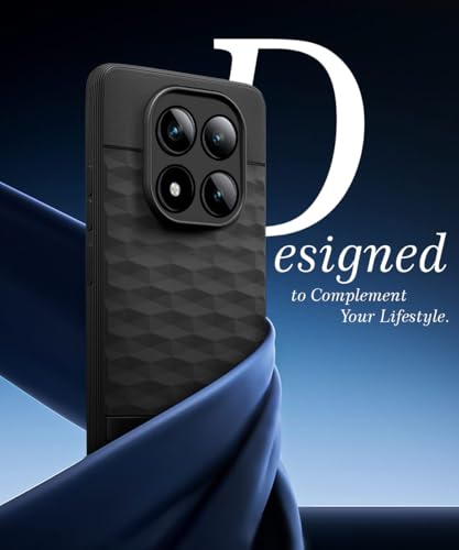 Image of WOW IMAGINE Back Cover for Mi Redmi Note 15 5G 2025 | Poco M8 5G with Hexa Cube Design | Slim Soft Rubberised Case | Inner Velvet Fabric | Silicone Flexible Mobile Case | Camera Protection - Black