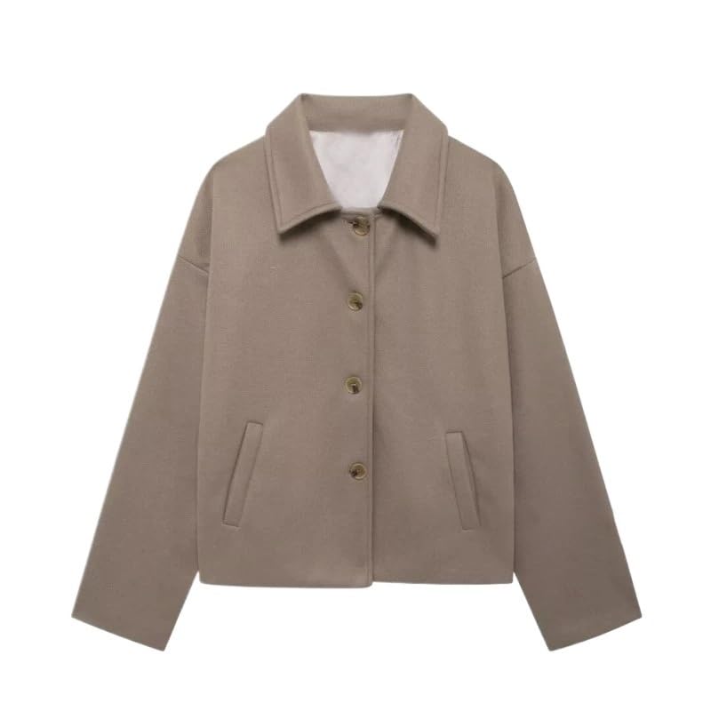 Veste courte en laine pour femme à boutonnage simple