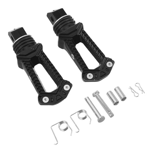 Repose-pieds arrière de moto GARVALON en aluminium robuste pour passager noir