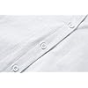Karlywindow Womens Long Sleeve Button Down Cotton Linen Shirt Blouse Loose Fit Casual V-Neck Tops White