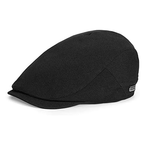 CHIC DIARY Men's Flat Cap Gatsby Newsboy Duckbill Cap Driving Cabbie Hat Classic Baker Artist Painter Beret Cap Black Cover