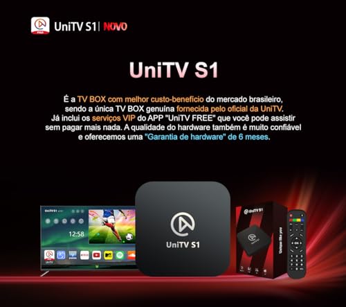Receptor unitv s1 Único Modelo Original Com Canais Inteligente UNITV S1-2025 Original Wifi STOREGAME
