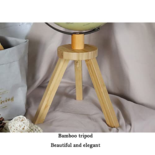 Zaj Illuminated World Globe W/Bamboo Tripod Stand Desktop Light Up Globe Decorative World Map Globe For Home Decor Gifts #TOP4