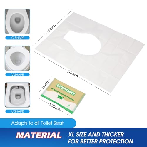 Jasilon WHITE PAPER Toilet Seat Covers Disposable Flushable [Upgreded Large Thick 50 Pack] Travel Disposable Flushable Paper Toilet Seat Covers thumb #6