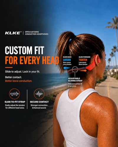 Image of Bone Conduction Headphones for Running with mic and Rear Safety Light