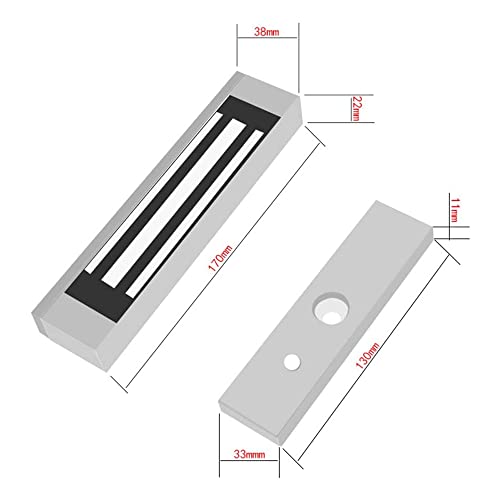 AOAMZ wasserdichte magnetische Schloss 180kg 350lbs elektromagnetische Schlösser DC 12V für Zugangskontrollsystem Host Controller Tür Zugangsschlösser NC-Modu (Surface - Painting)