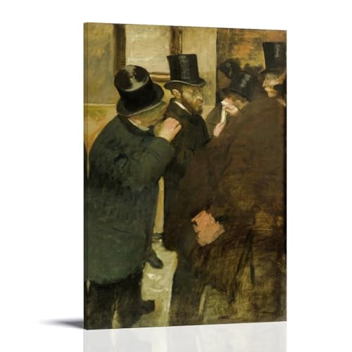 Impression sur toile Edgar Degas Portraits À La Bourse estampe murale au rendu exquis