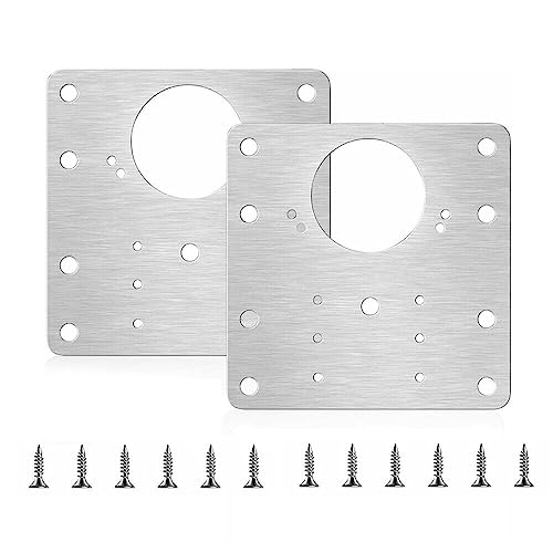 Placa de reparación de bisagras de acero inoxidable de 9x9 cm para gabinetes en color plateado 2