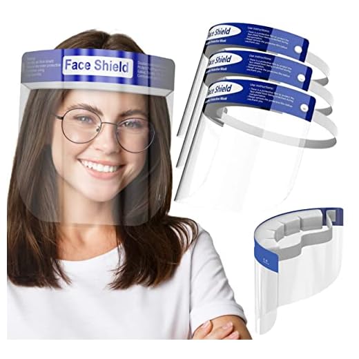 Medical Nation Face Shield | 10 Pack | Clear Plastic Face Shields for Women, Men & Kids, Anti-Fog, Lightweight Reusable Face Shield Mask, Safety Visor Cover with Comfortable Sponge & Elastic Band