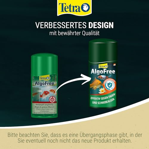 Tetra Pond AlgoFree Schwebealgen- und Fadenalgenvernichter, bekämpft langfristig grünes Wasser im Gartenteich, 250 ml