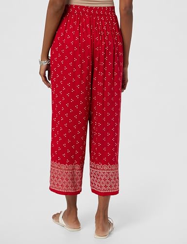 Image of Rangriti Red Liva Palazzo Pants for Women