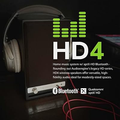 Audioengine HD4 Black Wireless Computer Speakers and S8 White Subwoofer Bundle