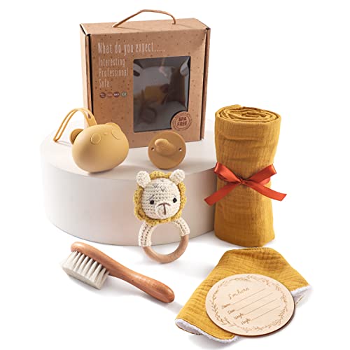 Image of EERKEOD Baby Gift Set for Newborn New Baby Gift Set - Newborn Baby Essentials Baby Bath Set with Baby Blanket Baby Rattle - New Born Baby Girls Gift & Baby Boy Gifts for Baby Shower