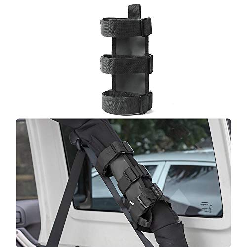 Roll Bar Fire Extinguisher Holder, Adjustable Fire Extinguisher Strap Mount for Jeep Wrangler CJ, YJ, TJ, LJ, JK, JKU, JL, JLU (Black)