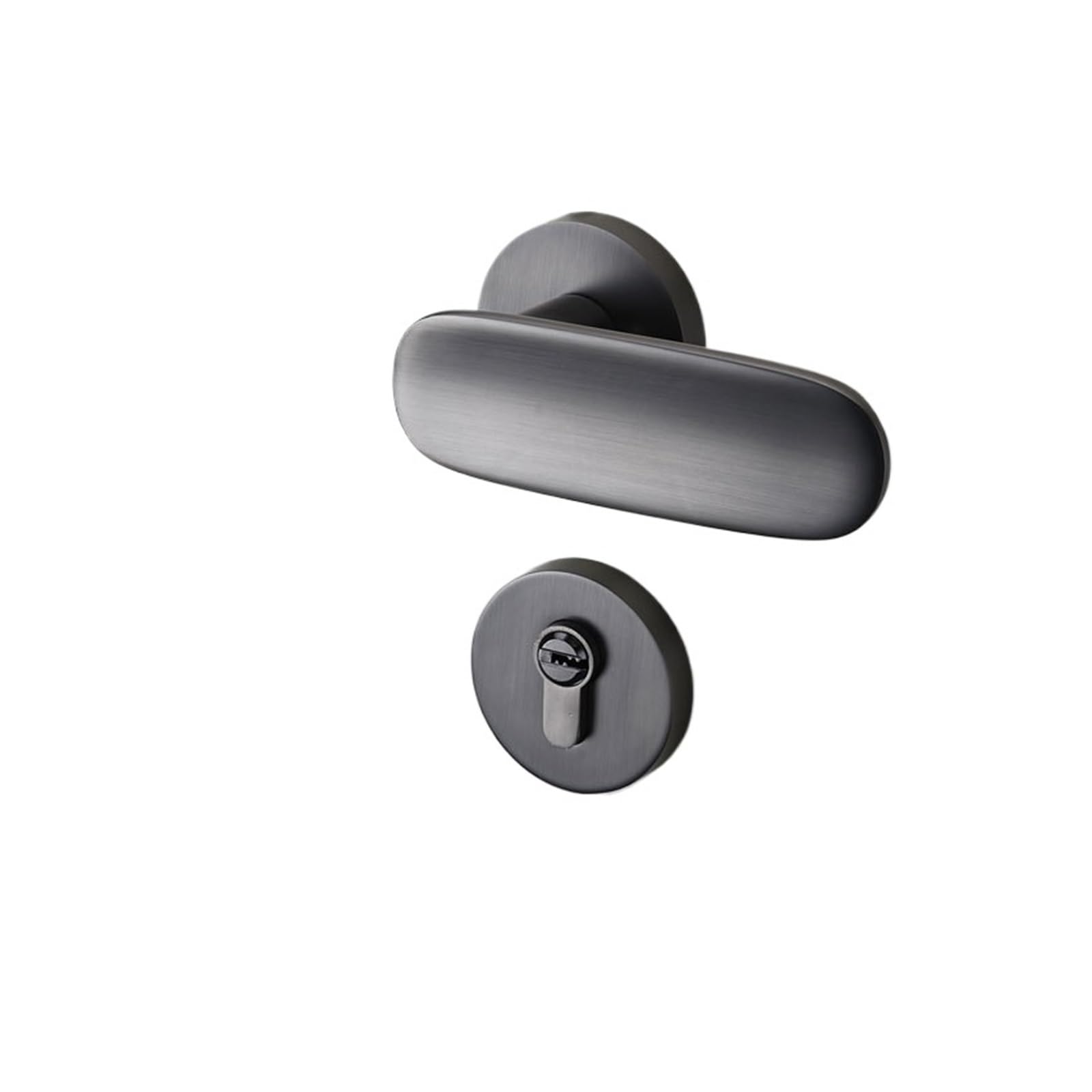 NYRXRYTCA Gray Door Lock Indoor Bedroom Household Magnetic Silent Split Lock Door Handle Solid Wood Door Lock(D matte gray silent 35-50mm)