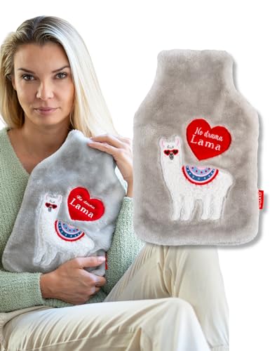 Image of soxo Plush Hot Water Bottle Cover Hand Warmer Neck Period Back Pain Relief Kids Hot-Water Bottles Lama