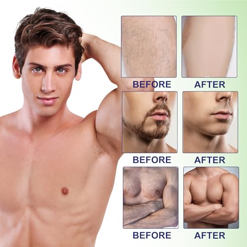 Ledeak Bandas de Cera Fría Depilatoria, Facial Bandas de Cera Depilatoria, Crema Depilatoria Hombre para Depilación Facial, Pecho y Espalda, Set de 30 Bandas de Cera y 3 Después Depilacion Aceite - imagen 4