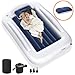 Abdtech Inflatable Toddler Travel Bed - Portable Toddler Kids Travel Bed with Safety Sides Complete Kids Air Mattress Set with High-Speed Pump, Ideal for Vacation Camping and Sleepover (60 Inches)