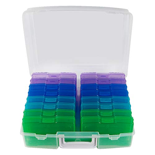 Image of novelinks Photo Storage Box and 16 Inner 4 inch x 6 inch Photo Storage Containers | 1Pack Color, Photo Albums 4x6 Pictures, Photo Organizers and Storage, Card Game Storage, Task Boxes for Special Education