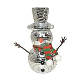 Decoración De Bola De Discoteca: Estatua De Bola De Muñeco De Nieve De 20x9,5 Cm, ​​Bolas De Muñeco De Nieve Tejidas, con Bufanda Tejida, Sombrero, Decoraciones De Fiesta Disco para Vacaciones,