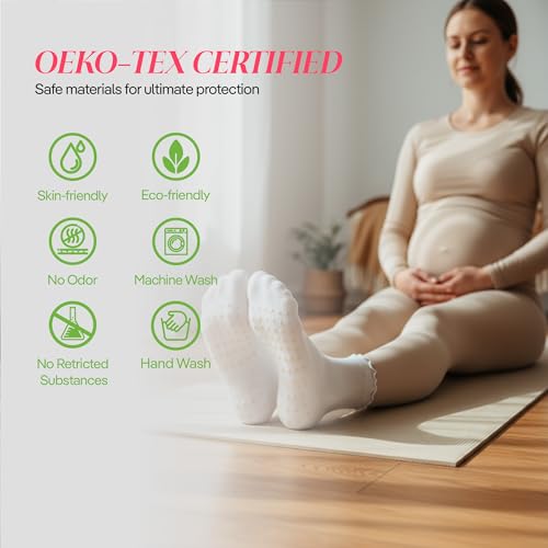 Image of CoolMate Pilates Socks with Grips for Women, Non Slip Yoga Socks