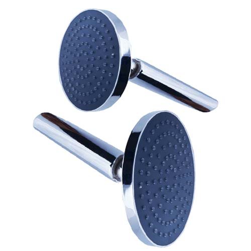 SHRUTI 5" cubic Round Single Flow ABS Shower Head with Round Shower Head arm . Overhead Bathroom Rain Shower With Rubbit Cleaning System (Chrome) with Free Wall flange And Teflon tap - (6005 , 1774 ,1375)