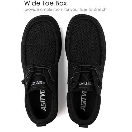 Image of ASITVO Wide Loafers for Men Dress Casual Boat Slip on Walking Shoes Large