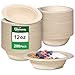 Compostable Paper Bowls 12 oz, 200 Pack Bowls Disposable Heavy Duty, Microwavable Eco-Friendly Biodegradable Bowl for Snacks, Milk, Cereals, Soup, Natural Brown 1