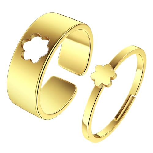 Bague fleur de cerisier pour couples réglable sans outil de mesure