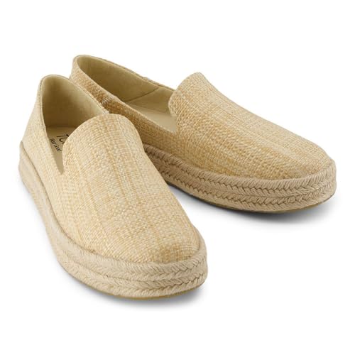 TOMS - Womens Carolina Espadrille, Color Almond Raffia, Size: 9 B(M) US by TOMS - Image 3
