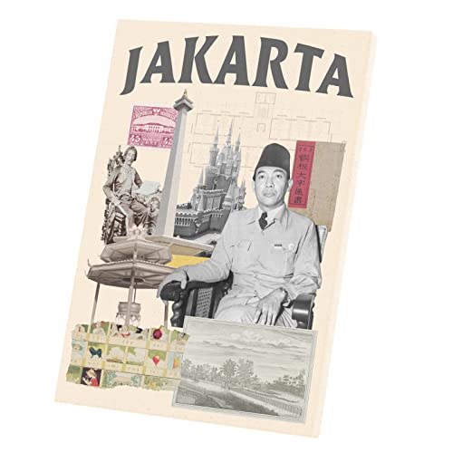 Poster Jakarta affiche voyage Indonésie tableau déco toile 30 x 42 cm