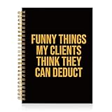 Mhfpl Funny Things My Clients Think They Can Deduct Black Golden Spiral Notebook, Humor Tax Professional Gifts...