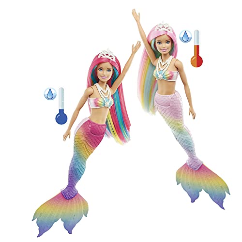 Barbie-Dreamtopia-Sirene-Magique-Arc-en-Ciel-Poupee-Sirene-Changeant-De-Couleur-dans-leau-Jouet-pour-Enfant-de-3-Ans-et-Plus-GTF89 Barbie Dreamtopia Sirène Magique Arc-en-Ciel, Poupée Sirène Changeant De Couleur dans l'eau, Jouet pour Enfant de 3 Ans et Plus, GTF89 – Image 4