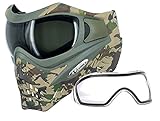 V-Force Grill Special Edition Paintball Mask Goggles with Clear and Smoke Thermal Lenses - S E Woodland Camo