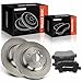A-Premium 11.88 inch (301.7mm) Rear Solid Disc Brake Rotors + Ceramic Pads Kit Compatible with Select Land Rover Models - Range Rover Evoque 2012 2013 2014 2015, 6-PC Set